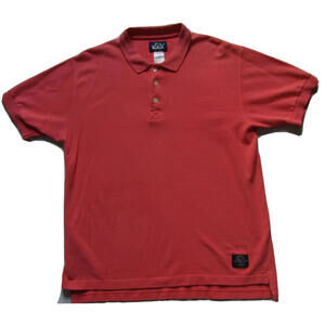 Woolrich Men's Polo - Solid Salmon Pink - Large Vintage